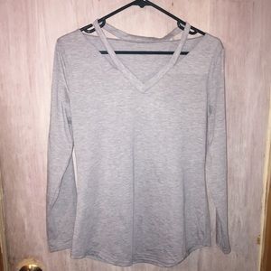Cut out long sleeve shirt